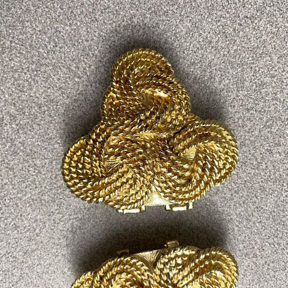 Gay Boyer Rope Knot Belt Buckle Gold-Tone Statement Vintage 80s "Fits 2in Belt" - Picture 2 of 8